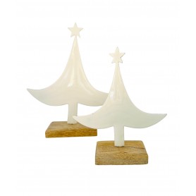 Coppia di alberelli in metallo bianchi