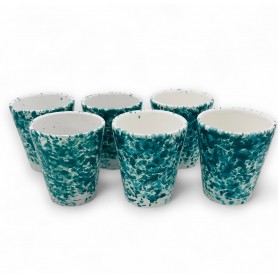 Set di sei bicchieri linea spruzzata verde smeraldo
