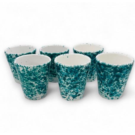 Set di sei bicchieri linea spruzzata verde smeraldo