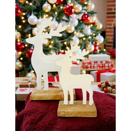 Coppia di cervi in metallo rossi